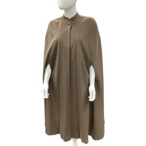 Vintage Cape Women’s One Size Cashmere Satin Lining Soft One Button Army Green